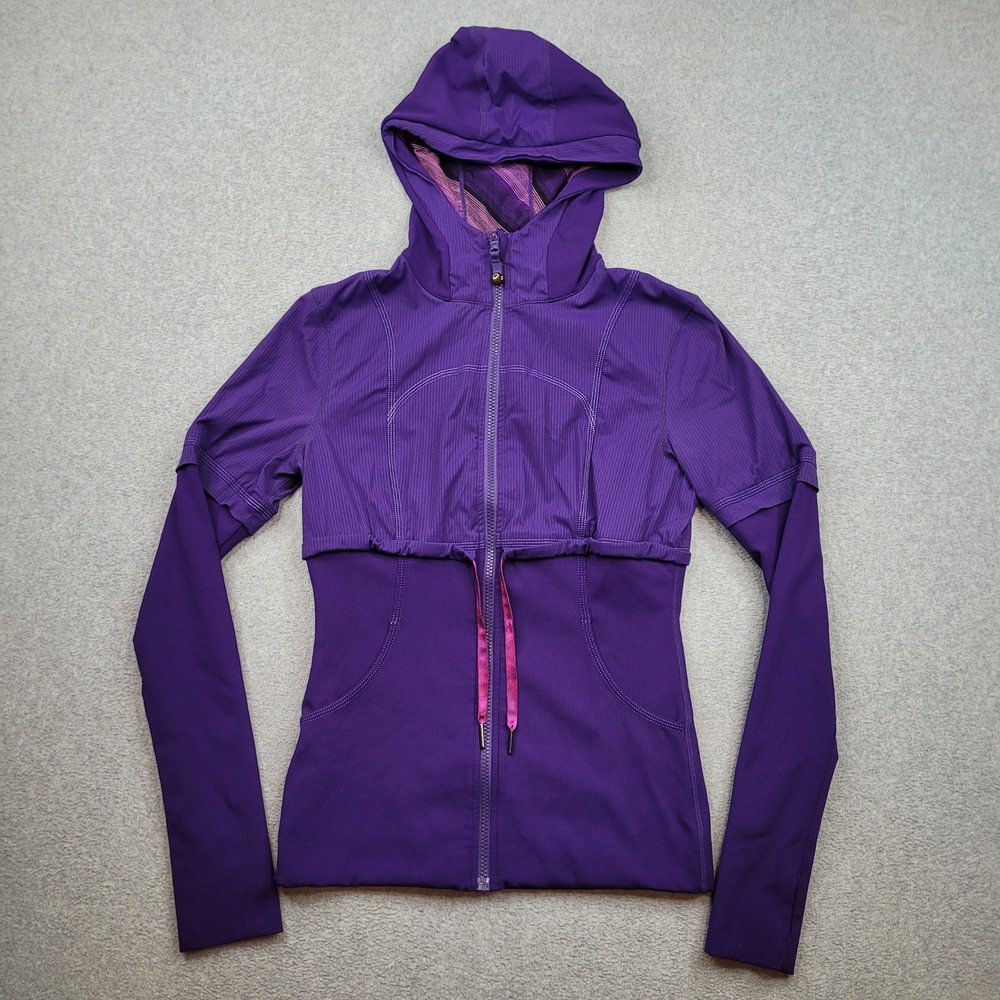 Lululemon Reversible Hooded Dance Jacket Womens Small Purple Full Zip Athletic